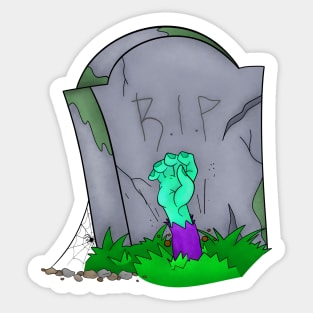 Zombie Invasion RIP Sticker